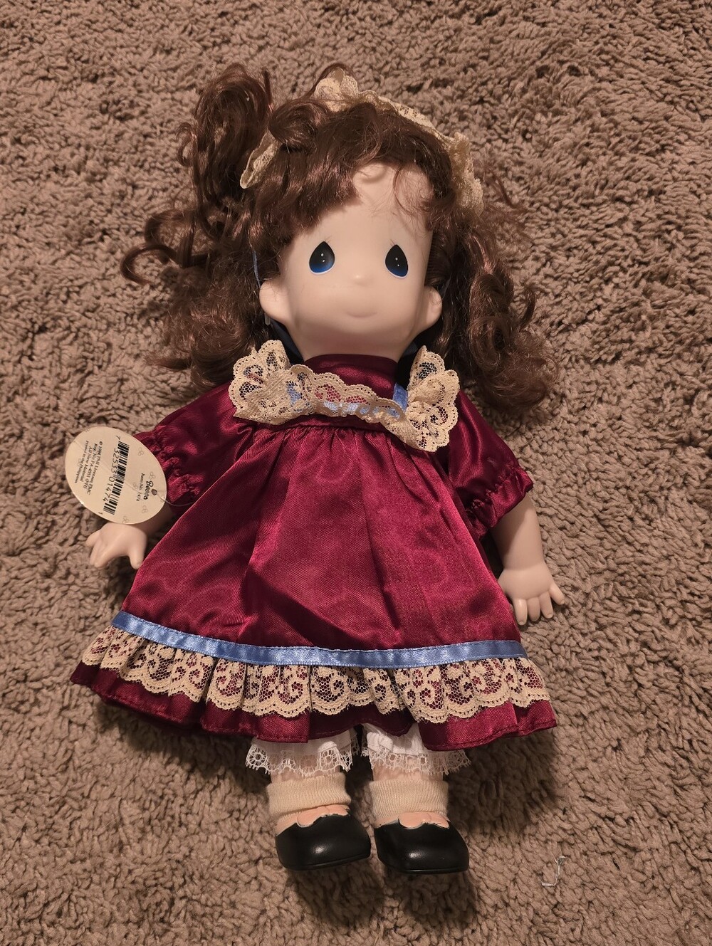 Vintage 1994 Precious Moments Becca Doll #1474 Vinyl 12" with Hangtag